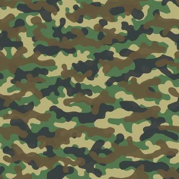 Camouflage pattern background. Classic clothing style masking camo repeat print Illustrazione stock
