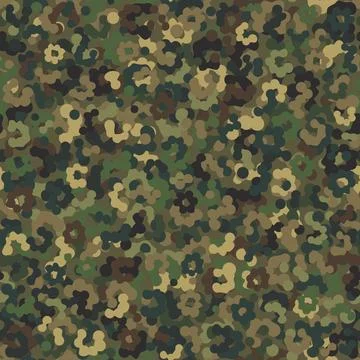 Camouflage pattern background. Classic clothing style masking camo repeat print Stock Illustration