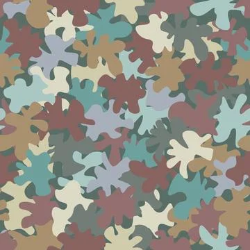 Camouflage pattern background. Classic clothing style masking camo repeat print Stock Illustration