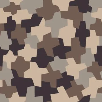 Camouflage pattern background, Geometric camo repeat print. Vector Stock Illustration