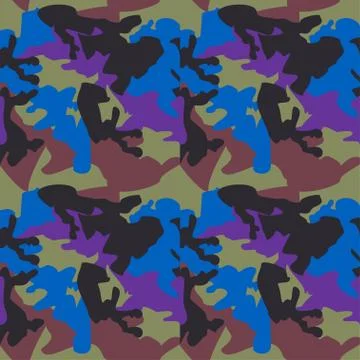 Camouflage pattern background seamless clothing print, repeatable 库存插图