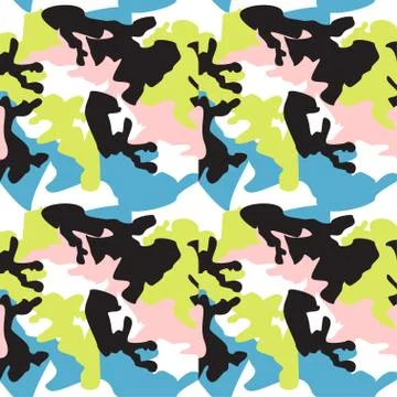 Camouflage pattern background seamless clothing print, repeatable 스톡 일러스트