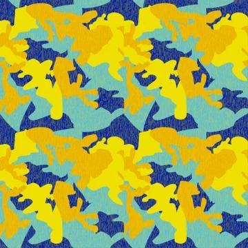 Camouflage pattern background seamless clothing print, repeatable Stock Illustration