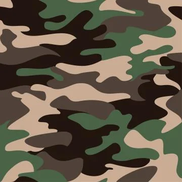Camouflage pattern background seamless clothing print, repeatable Illustrazione stock