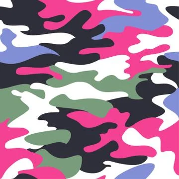 Camouflage pattern background seamless clothing print, repeatable Stock Illustration