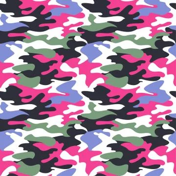 Camouflage pattern background seamless clothing print, repeatable Stock Illustration