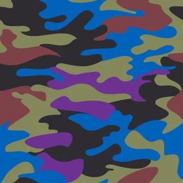 Camouflage pattern background seamless clothing print, repeatable Illustrazione stock
