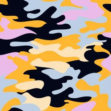 Camouflage pattern background seamless clothing print, repeatable Stock Illustration