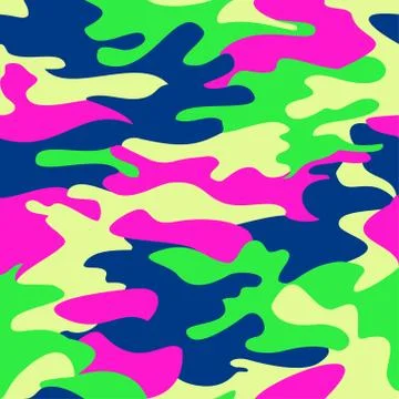 Camouflage pattern background seamless clothing print, repeatable Stock Illustration