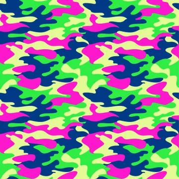 Camouflage pattern background seamless clothing print, repeatable Stock Illustration