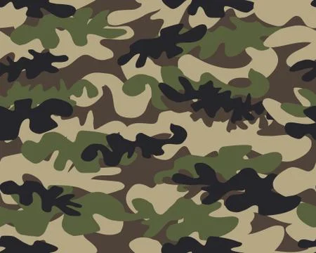 Camouflage pattern background seamless illustration Stock Illustration