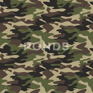 Camouflage pattern background seamless illustration. Clas Stock Photos