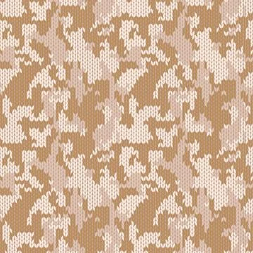 Camouflage pattern background, seamless knitted texture Knitted camo. Brow... Foto stock