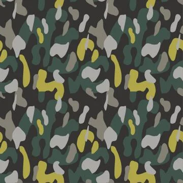 Camouflage pattern background seamless vector illustration. Clas Stock Illustration