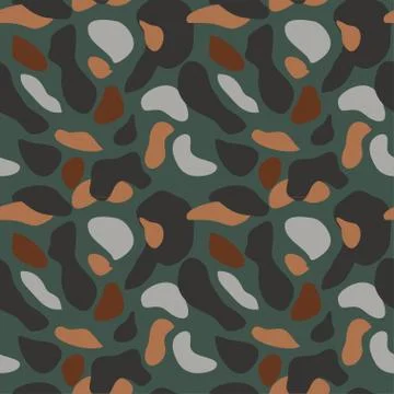 Camouflage pattern background seamless vector illustration. Clas Stock Illustration