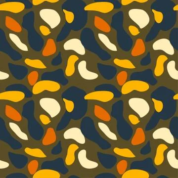 Camouflage pattern background seamless vector illustration. Clas Illustrazione stock