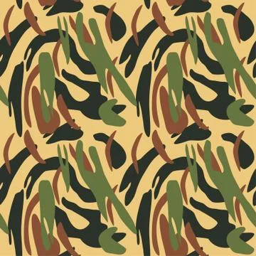 Camouflage pattern background seamless vector illustration. Clas イラスト素材