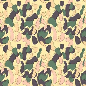 Camouflage pattern background seamless vector illustration. Modern clothing s 库存插图