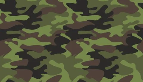 Camouflage pattern background vector. Classic clothing style masking camo rep Illustrazione stock