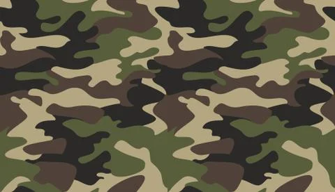 Camouflage pattern background vector. Classic clothing style masking camo rep Illustrazione stock