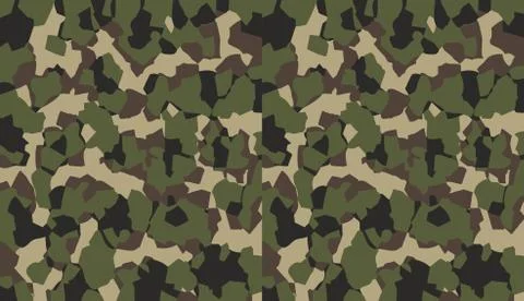 Camouflage pattern background vector. Classic clothing style masking camo rep Stock Illustration