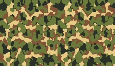 Camouflage pattern background vector. Classic clothing style masking camo rep Illustrazione stock
