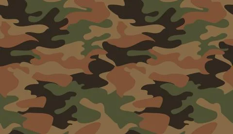Camouflage pattern background vector. Classic clothing style masking camo rep Illustrazione stock
