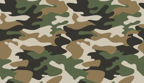 Camouflage pattern background vector. Classic clothing style masking camo rep Stock Illustration