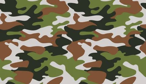 Camouflage pattern background vector. Classic clothing style masking camo rep Illustrazione stock