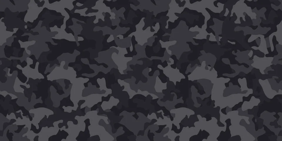 Camouflage pattern Black camouflage pattern, seamless background. Classic ... Stock Photos