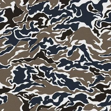 Camouflage pattern creating an abstract design with swirling shapes, ideal fo Stock Photos