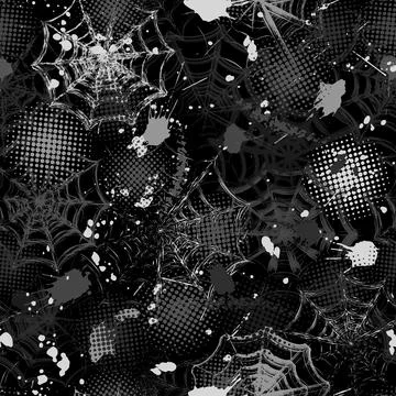 Camouflage pattern in grunge style with spiderweb Stock Illustration
