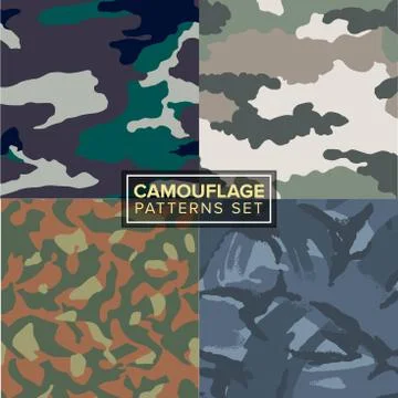 Camouflage pattern set. four different textures Illustrazione stock
