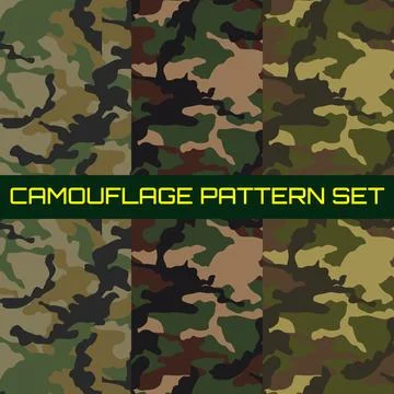 Camouflage pattern set of three Stock Illustration