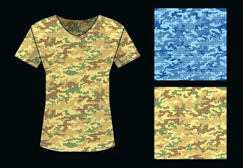 Camouflage pattern shirt template Illustrazione stock