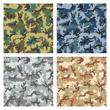 Camouflage patterns Stock Illustration