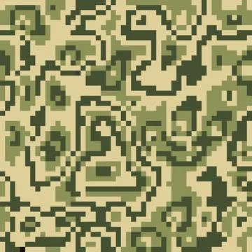 Camouflage pixel seamless pattern. Army dazzles paint template, war repeating 스톡 일러스트