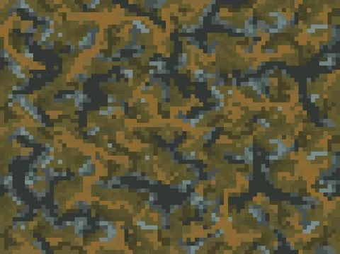 Camouflage pixels, game cubic pattern background Stock Illustration