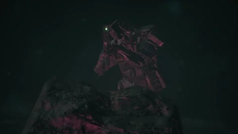 Camouflage robot soldier conversation in command radio 03 Stock Footage 246612716