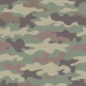 Camouflage seamless pattern. Abstract military style backdrop. Stock Illustration