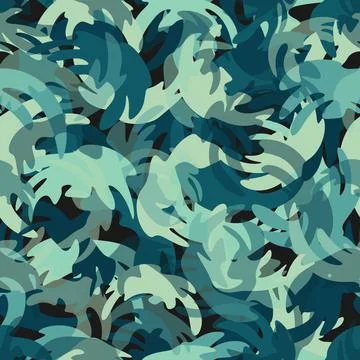 Camouflage seamless pattern. Abstract modern vector military backgound. Illustration