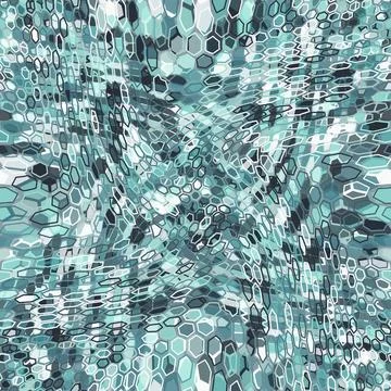 Camouflage seamless pattern with arctic blue hexagonal endless geometric camo Stock Illustration