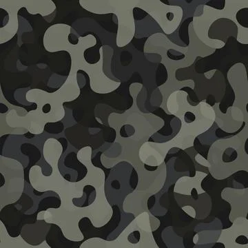 Camouflage seamless pattern background. Classic clothing masking camo print Stock Illustration