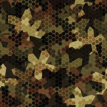 Camouflage seamless pattern background masking camo repeat print Stock Illustration