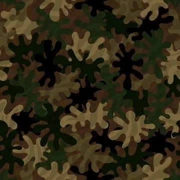 Camouflage seamless pattern background masking camo repeat print Stock Illustration