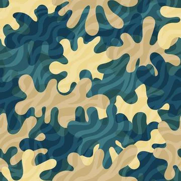 Camouflage seamless pattern background masking camo repeat print イラスト素材