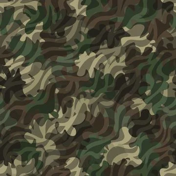 Camouflage seamless pattern background masking camo repeat print Stock Illustration