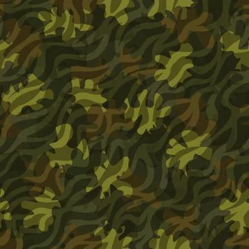 Camouflage seamless pattern background masking camo repeat print Stock Illustration