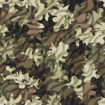 Camouflage seamless pattern background masking camo repeat print Stock Illustration