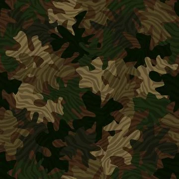 Camouflage seamless pattern background masking camo repeat print Stock Illustration